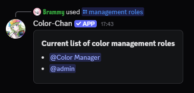 Color management roles